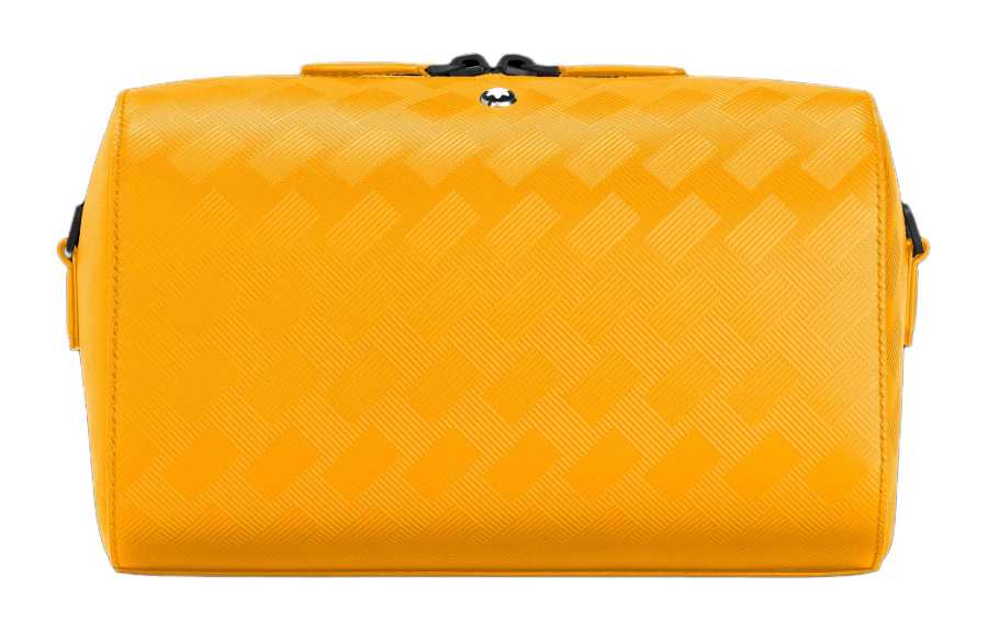 MONTBLANC Leather Shoulder Bag, Crossbody Bag Large Unisex Warm Ginger Yellow