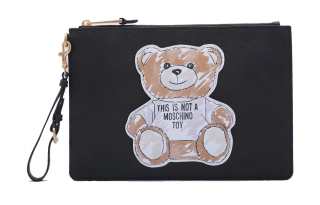 MOSCHINO PVC Clutch Women's Black