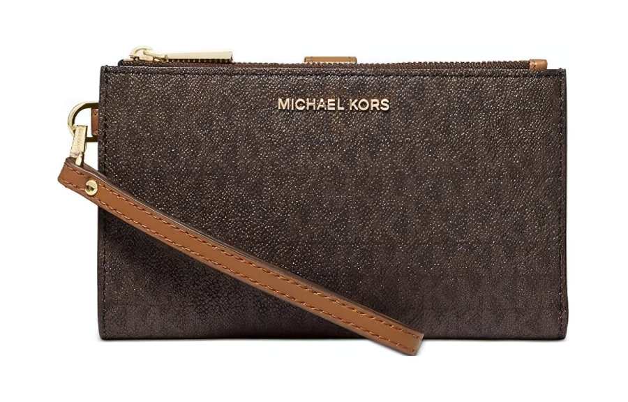 MICHAEL KORS Jet Set Travel Canvas With Leather Wallet Women's Brown