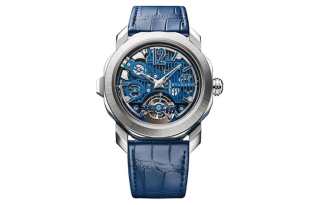 BVLGARI Wrist Watches Manual Mechanical Movement Crocodile Leather Strap 44mm Blue Dial Men's Watches
