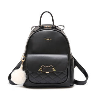 WEIMENG Pu Backpack Regular Women's Black/White