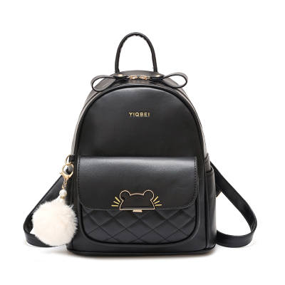 WEIMENG Pu Backpack Regular Women's Black/White