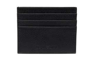 EMPORIO ARMANI Leather Keychain Card Holder Men's Black