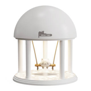 CHIELYUAL Speakers Rotating Music Box Ambiance Projection Light Portable Bedroom Desk Ornament Cute High-Quality Design
