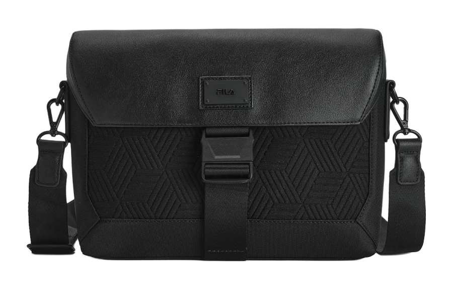 FILA Fabric Shoulder Bag, Crossbody Bag Extra Small Men's Jet Black