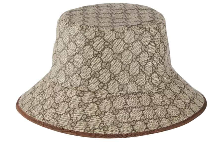 GUCCI GUCCI Polyester, Cotton, Polyurethane Coating, Viscose Bucket Hats Men's Brown