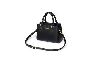 FANSIMAN Pu Handbag, Shoulder Bag Medium Women's Classic Black