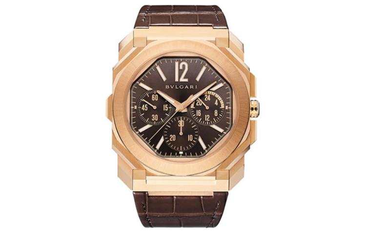 BVLGARI Wrist Watches Automatic Mechanical Movement Crocodile Leather Strap 43mm Tan Watch Dial Men's Watches