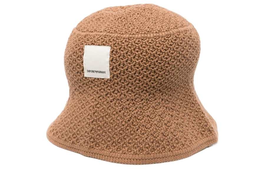 EMPORIO ARMANI Cotton Beanies Men's Brown