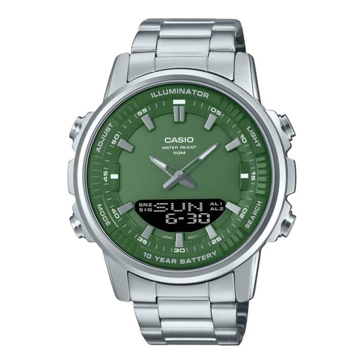 CASIO CASIO Unisex Liquid Crystal/Analog Dual Display Series Green Watch AMW-880D-3AV