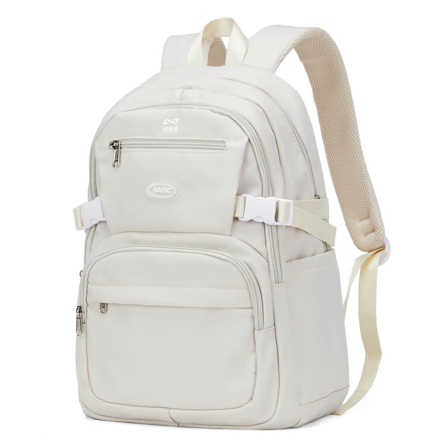 KEYSTREET QING QI ZHE Fabric Backpack Laptop Bag Regular Unisex Black/Ecru/Blue/Purple/Gray/Green