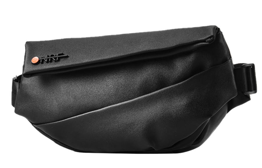 ONRF PVC Crossbody Bag, Fanny Pack, Chest Bag, Shoulder Bag Large Unisex Cool Black
