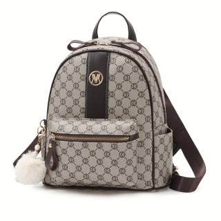 WEIMENG Pu Backpack Women's Coffee/Earth Yellow/Blue Gray