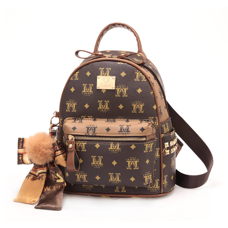 WEIMENG WEIMENG Pu Commute Backpack Regular Women's Ecru/Earth Yellow/Coffee