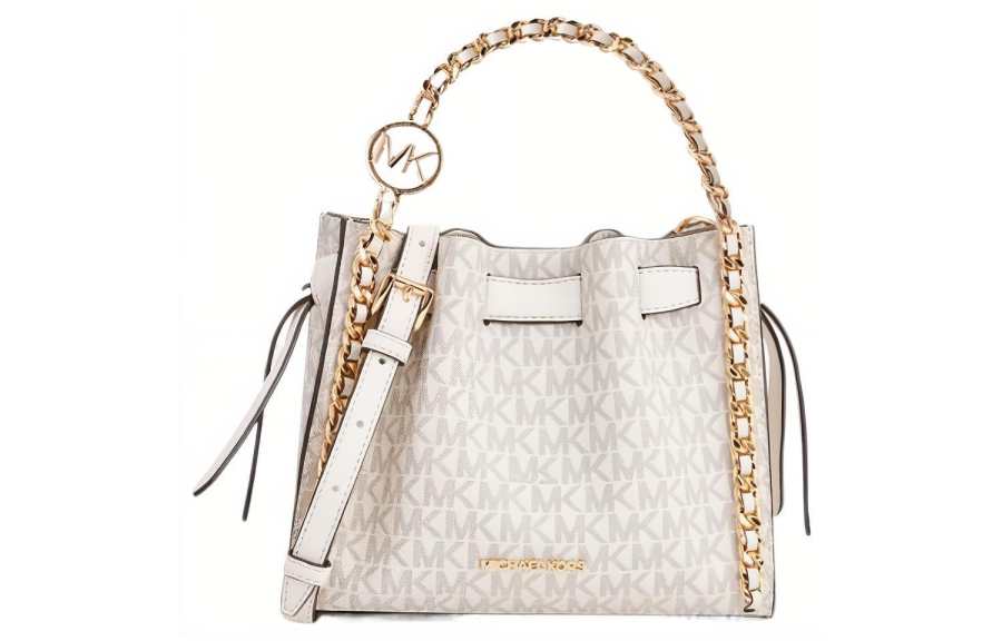 MICHAEL KORS Coated Fabric Tote Bag, Shopping Bag, Shoulder Bag, Crossbody Bag, Handbag Small Women's Vanilla
