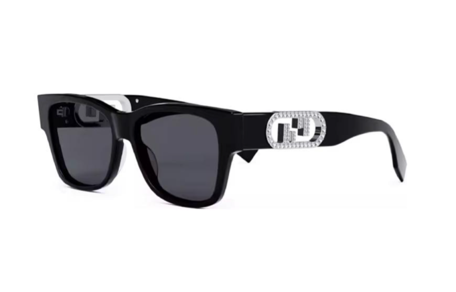 FENDI FENDI Plate Irregular Shape Sunglasses Unisex Black