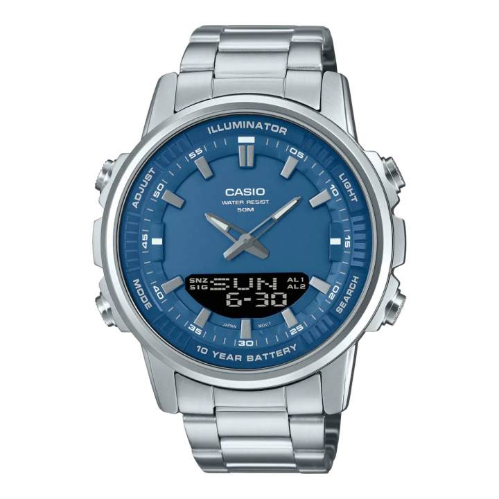 CASIO CASIO Unisex Liquid Crystal/Analog Dual Display Series Blue Watch AMW-880D-2A1V
