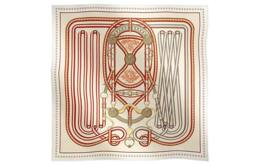 HERMES HERMES Silk Scarves Unisex Beige