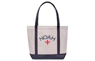 NOAH Cotton Canvas Bag, Tote Bag, Shopping Bag, Handbag Regular Unisex Natural & Marine Blue