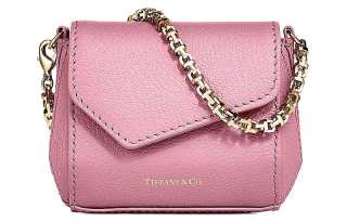 TIFFANY & CO. T Series Leather Handbag Women's Morganite Pink