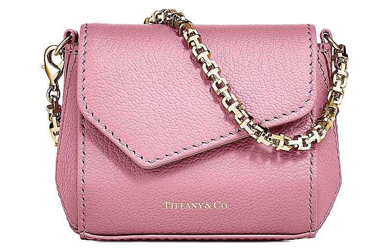 TIFFANY & CO. T Series Leather Handbag Women's Morganite Pink