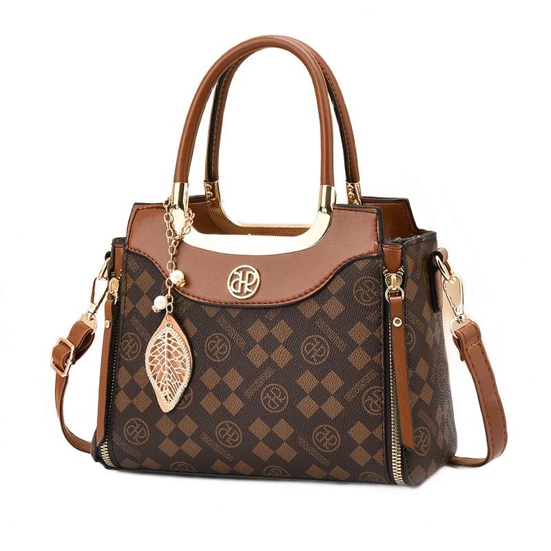 PINK·LAND Versatile Pu One Shoulder Handbag Regular Women's Brown/Coffee/Ecru