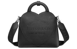 TIFFANY & CO. Taurillon Leather Tote Bag, Shopping Bag, Shoulder Bag, Crossbody Bag, Handbag Small Women's Black