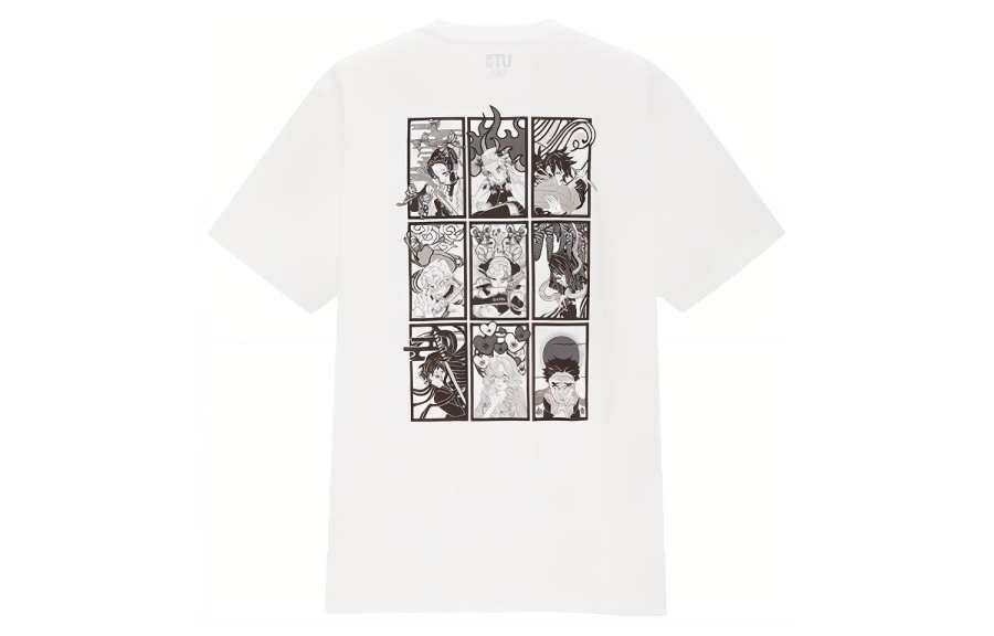 UNIQLO T Shirts Unisex White Crew Neck Moderate Straight Fit