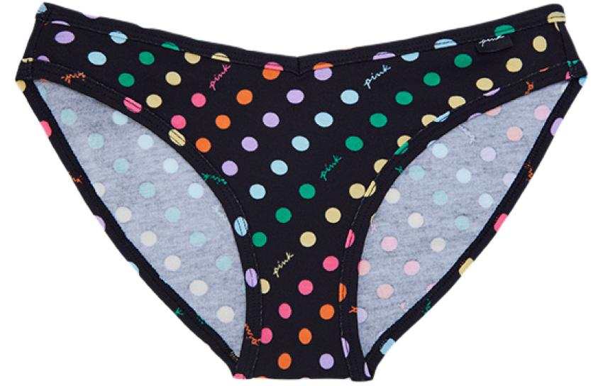 Victoria's Secret Underpants Women's 1 Pack Black Polka Dot Print