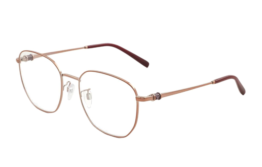 EMPORIO ARMANI Metal Irregular Shape Eyeglass Frames Women's Rose Gold
