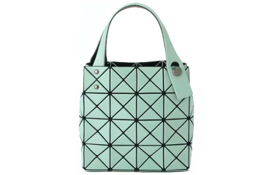 ISSEY MIYAKE Lucent Boxy PVC Basket Bag, Small Square Box, One Shoulder Handbag Small Women's Mint Green
