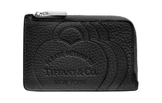 TIFFANY & CO. Return To Tiffany Collection Taurillon Leather Card Holder Women's Black