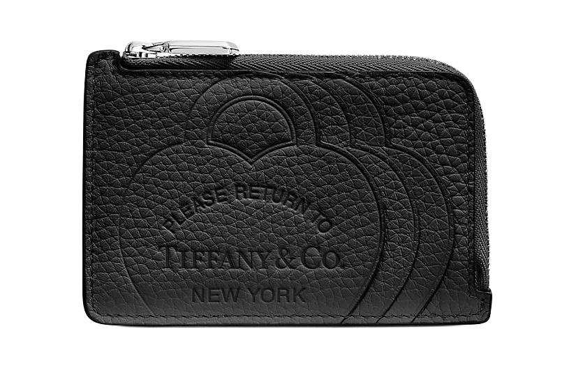 TIFFANY & CO. Return To Tiffany Collection Taurillon Leather Card Holder Women's Black
