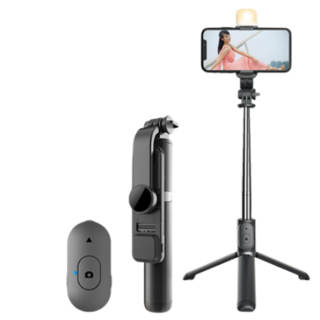 X-IT X IT Q02S Compact Portable Bluetooth Selfie Stick With Extended Length, Mini Tripod, And Desktop Light For Photography