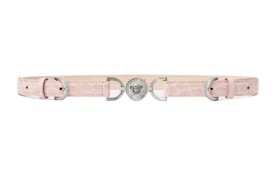 VERSACE VERSACE Calfskin Leather Belts Women's Pink Width 2cm