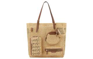 Anya Hindmarch Raffia Tote Bag, Shopping Bag, Shoulder Bag, Handbag Women's Beige