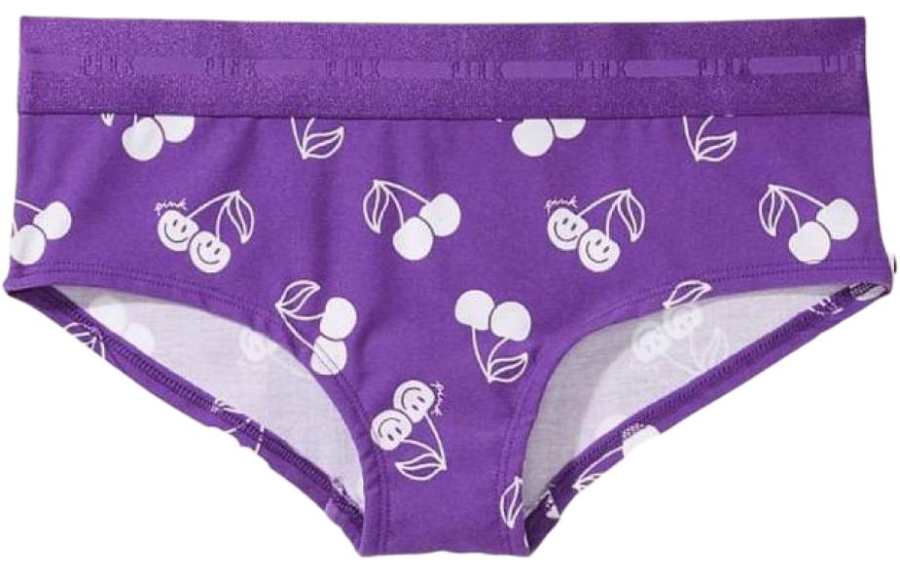 Victoria's Secret Underpants Women's 1 Pack Purple Cherry Print