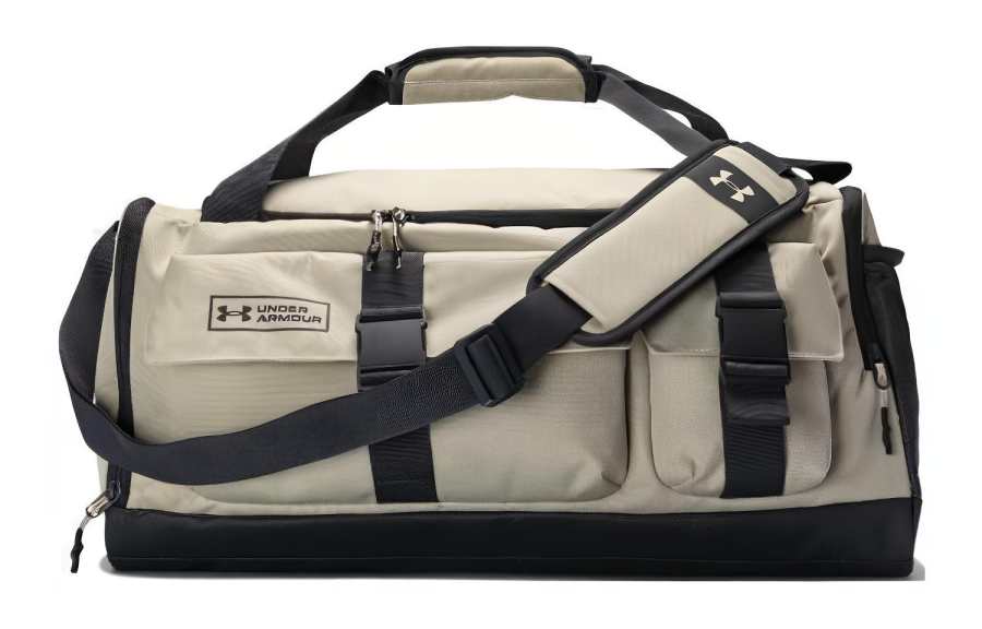 Under Armour Polyester With PU Travel Bag Gym Bag Regular Unisex Khaki Gray