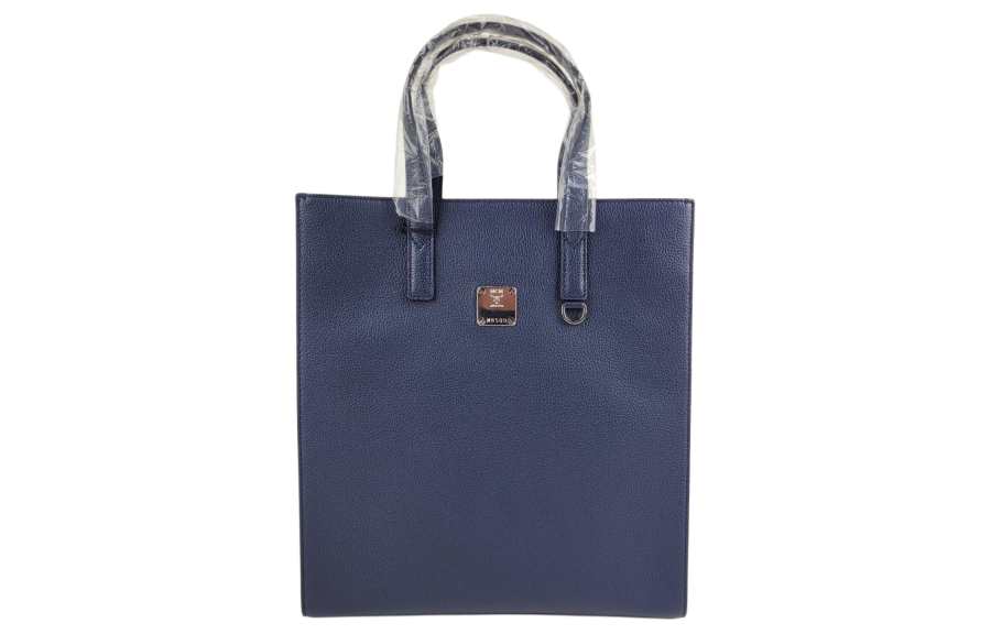 MCM Leather Tote Bag, Shopping Bag, Handbag, Shoulder Bag, Crossbody Bag Medium Women's Dark Blue