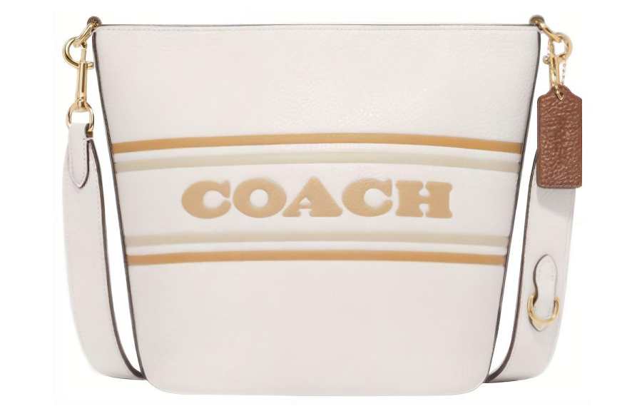 COACH Logan Cow Leather Luggage Bag, Handbag, Shoulder Bag, Crossbody Bag Medium Women's Chalk White