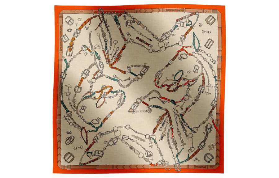HERMES Knit Scarves Women's Beige