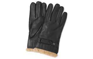 BARBOUR Leather Gloves Men's Black