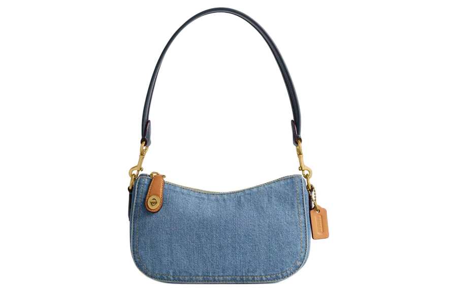 COACH Swinger Denim Shoulder Bag Small Women's Indigo