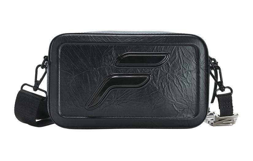 FILA FUSION Polyurethane Camera Bag, Crossbody Bag Unisex Pitch Black