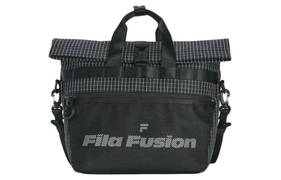 FILA FUSION Fabric Shoulder Bag, Crossbody Bag, Handbag Unisex Pitch Black