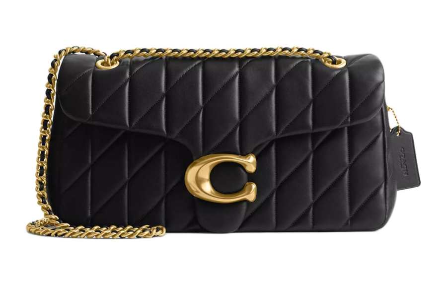 COACH Tabby Nappa Leather Crossbody Bag, Shoulder Bag Large Women's Brass & Black