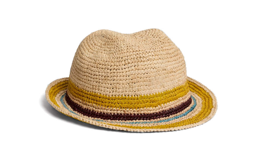 Bonpoint stripe-detailed raffia sun hat