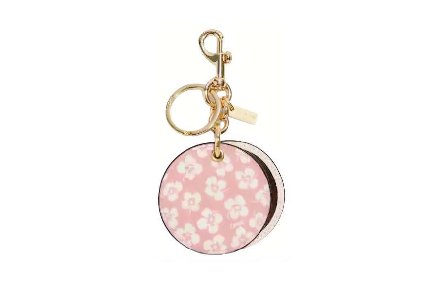 COACH Canvas With Leather Mirror Bag Charm Bag Merch Women's Pink & White