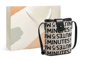 15 MINS Fabric Bucket Bag, Cell Phone Pouch, Crossbody Bag, Pochette Small Women's Midnight Black