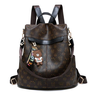 WEIMENG Soft Leather One Shoulder Portable Backpack Women's